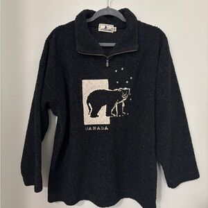Cozy Black Bear Embroidered Sweatshirt Size S - wears like a medium.